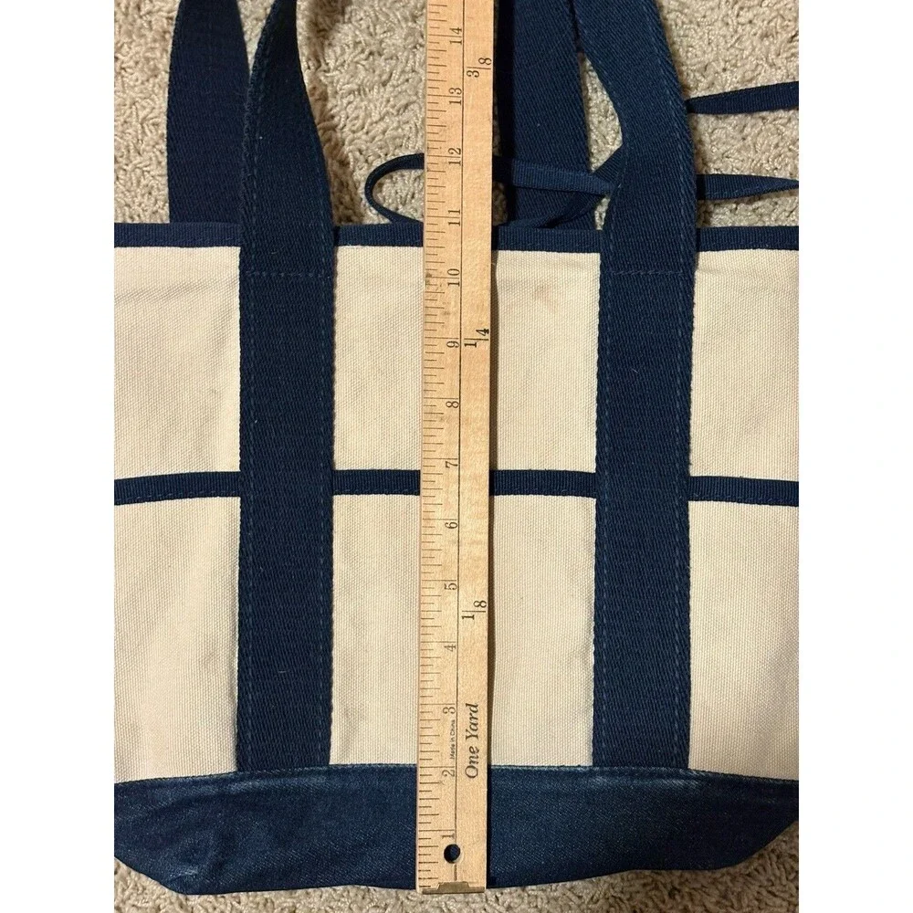 Boat Tote Bag Ivory Blue Matching Wristlet Anchor Print Lining 13”x 10